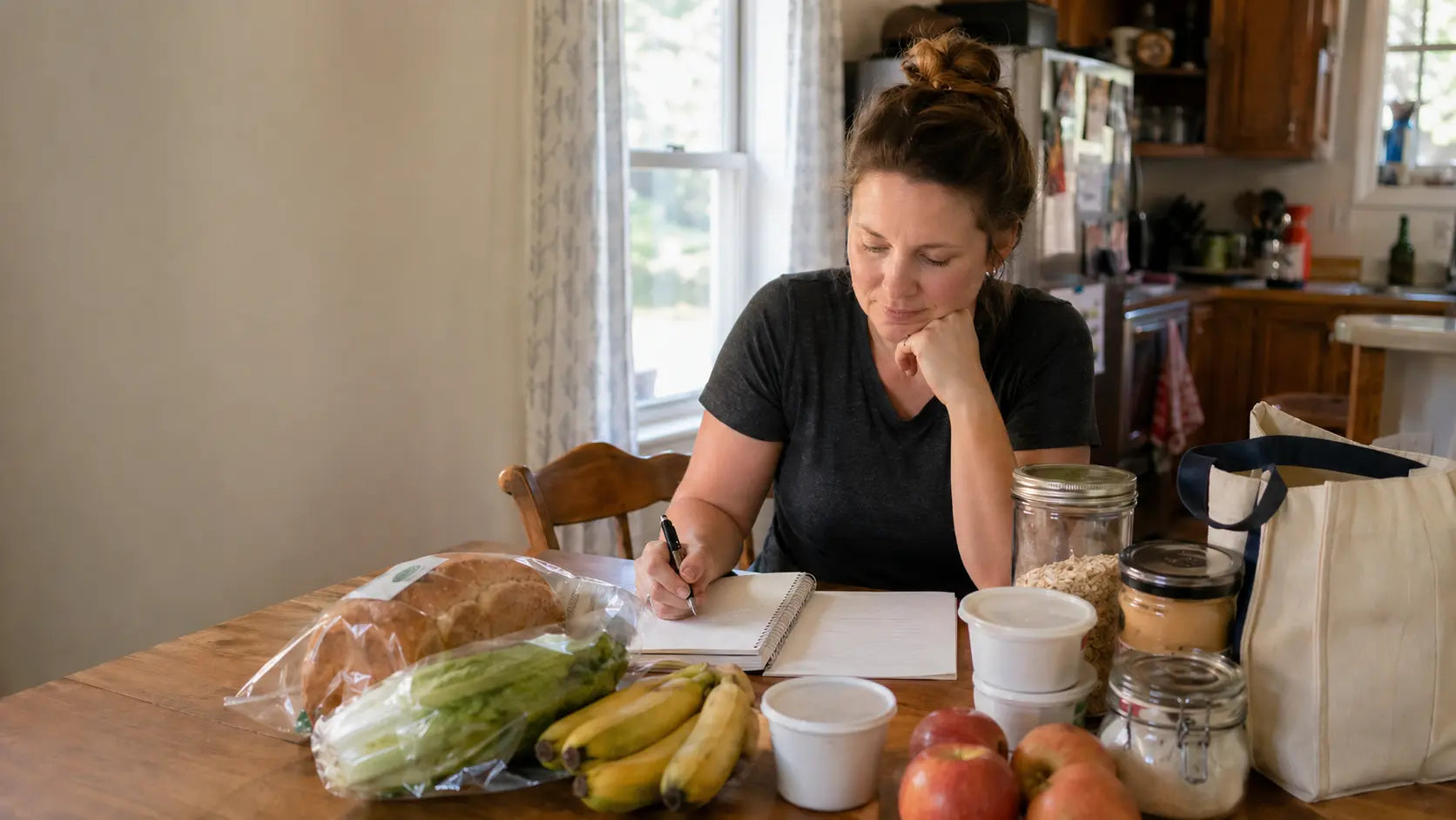 Stillplate meal planning setup on a kitchen table