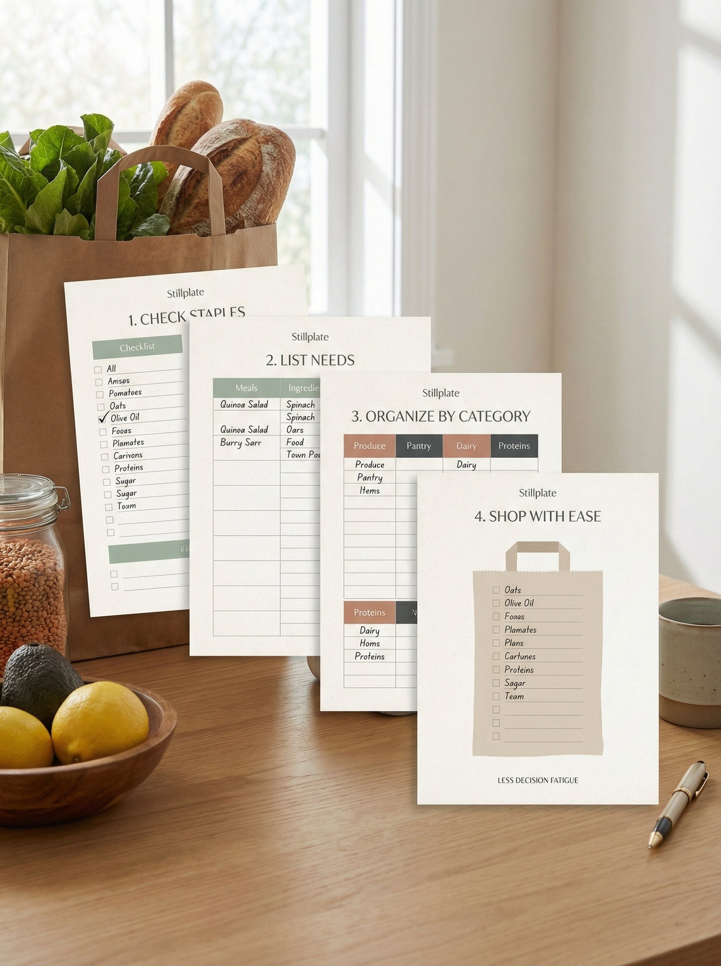 Low-friction grocery planning flow with printable worksheets for overwhelmed adults
