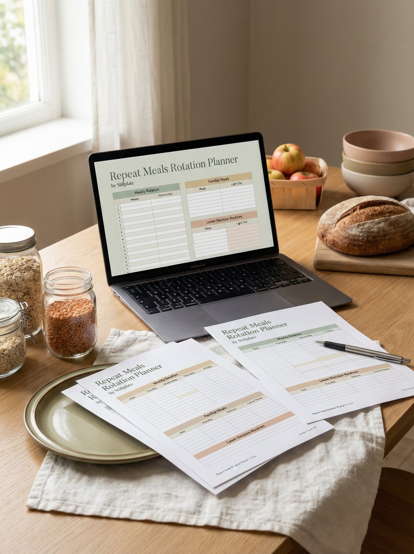 Repeat Meals Rotation Planner printable workbook by Stillplate